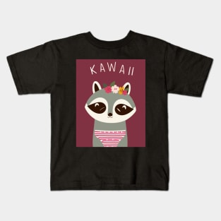 kawaii Racoon Kids T-Shirt